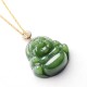 925 Silver Laughing Buddha Hetian Jade 18K Gold Necklace 925 Silver Laughing Buddha Hetian Jade 18K Gold Necklace
