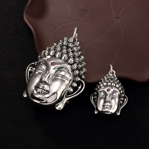 925 Sterling Silver Buddha Head Compassion Necklace 925 Sterling Silver Buddha Head Compassion Necklace
