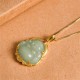 Sterling Silver Laughing Buddha Jade Luck Necklace