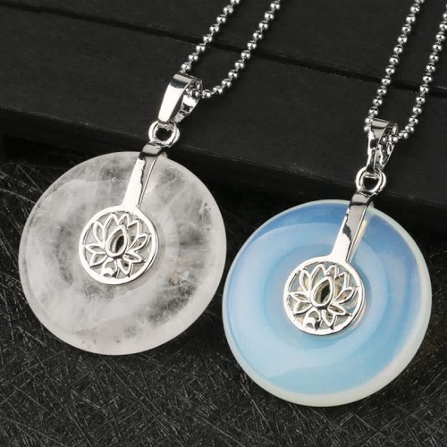 Amethyst Pink Crystal Lotus Healing Necklace Amethyst Pink Crystal Lotus Healing Necklace