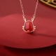 925 Sterling Silver Year of the Dragon Red Agate Necklace 925 Sterling Silver Year of the Dragon Red Agate Necklace