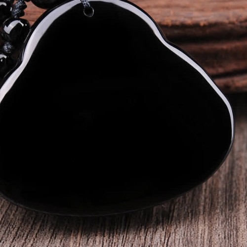 Laughing Buddha Black Obsidian Transformation Necklace