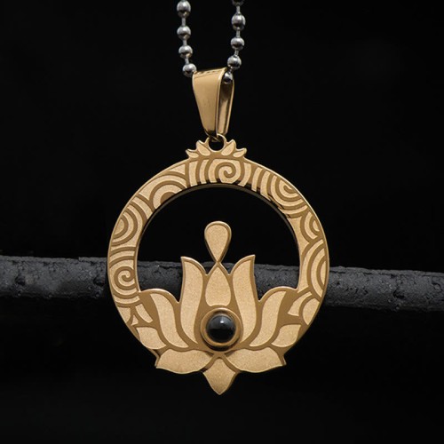 Lotus Titanium Steel Enlightenment Necklace Pendant
