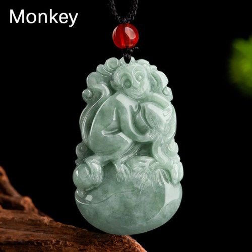 Natural Green Jade Chinese Zodiac Luck Necklace Natural Green Jade Chinese Zodiac Luck Necklace