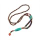 Wenge Wood Turquoise Stone Calm Necklace Pendant