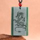 Hetian Cyan Jade Dragon Success Necklace Hetian Cyan Jade Dragon Success Necklace