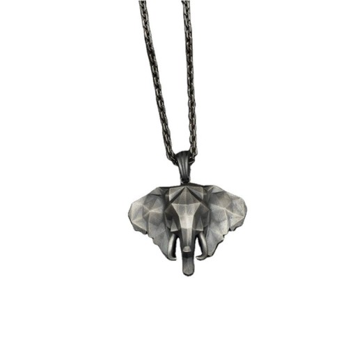 Elephant Pewter Titanium Strength Necklace Pendant