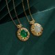 925 Silver Green Chalcedony Hetian Jade Strength Necklace 925 Silver Green Chalcedony Hetian Jade Strength Necklace