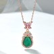 925 Silver Green Chalcedony Butterfly Courage Necklace 925 Silver Green Chalcedony Butterfly Courage Necklace