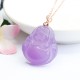 Laughing Buddha Purple Jade Happiness Necklace
