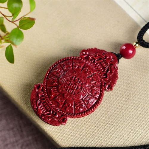 Laughing Buddha Yin Yang Cinnabar Blessing Necklace