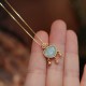 925 Sterling Silver Jade Chalcedony Lock Necklace 925 Sterling Silver Jade Chalcedony Lock Necklace