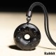 Black Obsidian Peace Buckle Strength Necklace Pendant Black Obsidian Peace Buckle Strength Necklace Pendant