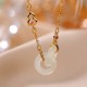 Sterling Silver Round Jade Prosperity Necklace Pendant Sterling Silver Round Jade Prosperity Necklace Pendant
