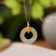 925 Silver Cyan Jade Bamboo Leaf Harmony Necklace 925 Silver Cyan Jade Bamboo Leaf Harmony Necklace