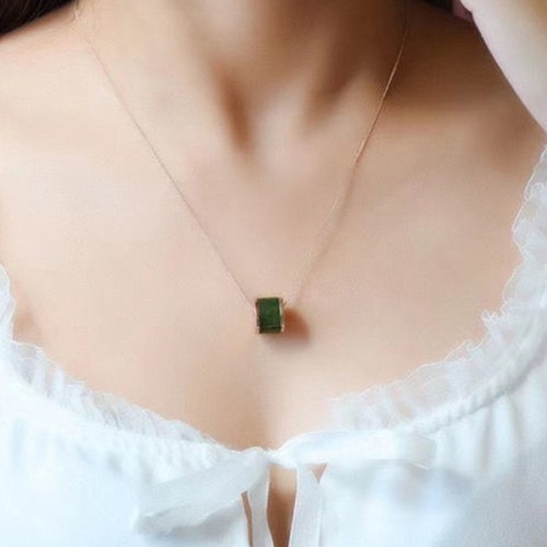 Round Cyan Jade Luck Necklace Round Cyan Jade Luck Necklace