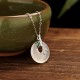 925 Silver Chalcedony Bamboo Leaf Peace Necklace 925 Silver Chalcedony Bamboo Leaf Peace Necklace