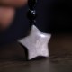 Natural Silver Sheen Obsidian Crescent Moon Protection Necklace