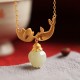 925 Sterling Silver White Jade Koi Fish Lotus Necklace 925 Sterling Silver White Jade Koi Fish Lotus Necklace