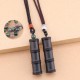 Ebony Bamboo Pattern Ghau Prayer Box Necklace Pendant Ebony Bamboo Pattern Ghau Prayer Box Necklace Pendant