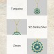925 Sterling Silver Turquoise Zircon Protection Necklace 925 Sterling Silver Turquoise Zircon Protection Necklace