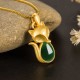 Green Chalcedony Fox Courage Necklace Pendant Green Chalcedony Fox Courage Necklace Pendant
