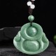 Laughing Buddha Cyan Jade Harmony Necklace Pendant Laughing Buddha Cyan Jade Harmony Necklace Pendant