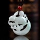 Year of the Rabbit White Jade Crescent Moon Necklace Year of the Rabbit White Jade Crescent Moon Necklace