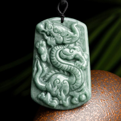 Year of the Dragon Jade Success Amulet Necklace
