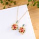 925 Silver Tibet Lotus Prayer Wheel Red Agate Necklace 925 Silver Tibet Lotus Prayer Wheel Red Agate Necklace