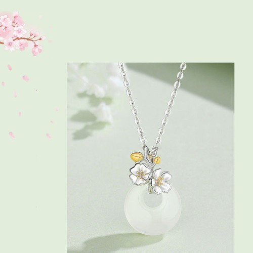 925 Silver Chalcedony Twelve Months Flower Harmony Pendant 925 Silver Chalcedony Twelve Months Flower Harmony Pendant