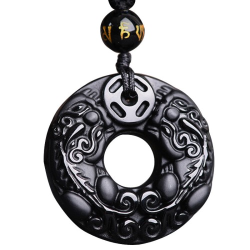 Pixiu Obsidian Wealth Necklace Pendant Pixiu Obsidian Wealth Necklace Pendant