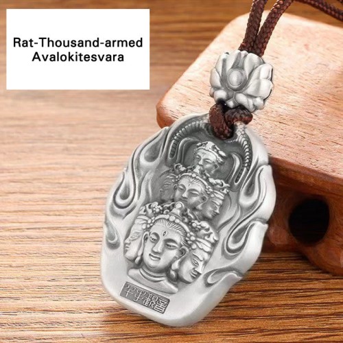 Chinese Zodiac Buddha Om Mani Padme Hum Lotus Necklace Chinese Zodiac Buddha Om Mani Padme Hum Lotus Necklace
