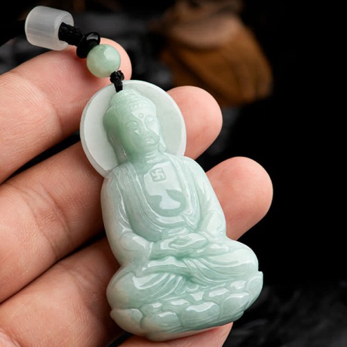 Amitabha Buddha Jade Amulet Necklace Pendant Amitabha Buddha Jade Amulet Necklace Pendant