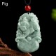 Natural Green Jade Chinese Zodiac Luck Necklace Natural Green Jade Chinese Zodiac Luck Necklace