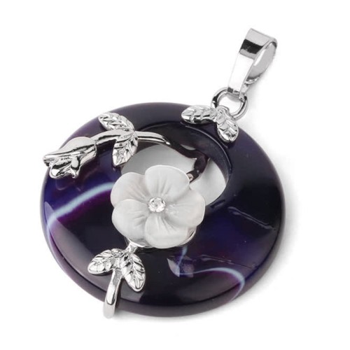 Various Crystal Amethyst Green Aventurine Flower Necklace Various Crystal Amethyst Green Aventurine Flower Necklace