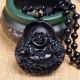 Laughing Buddha Black Obsidian Strength Necklace Laughing Buddha Black Obsidian Strength Necklace