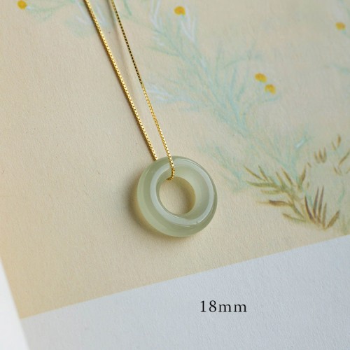 Round Jade Peace Buckle Luck Necklace Pendant Round Jade Peace Buckle Luck Necklace Pendant