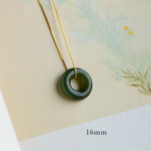 Round Jade Peace Buckle Luck Necklace Pendant Round Jade Peace Buckle Luck Necklace Pendant