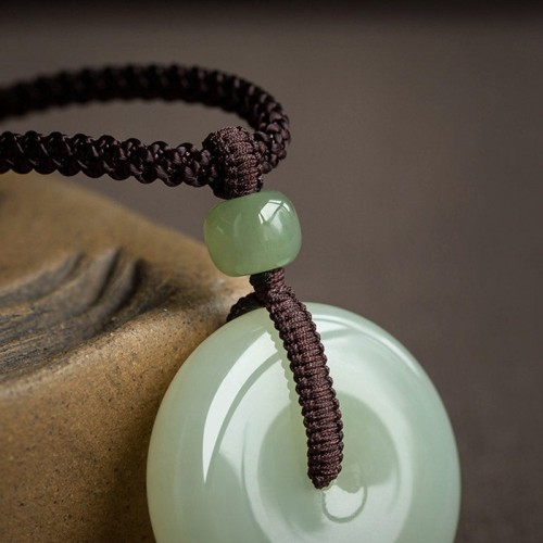 Round Jade Peace Buckle Luck Necklace Round Jade Peace Buckle Luck Necklace