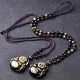 Laughing Buddha Gold Obsidian Wealth Necklace
