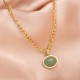 Oval Turquoise Strength Titanium Steel Pendant