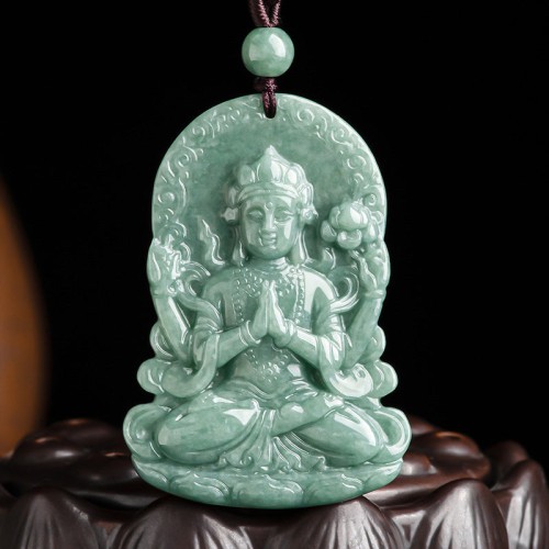 Four-armed Avalokitesvara Jade Amulet Necklace Four-armed Avalokitesvara Jade Amulet Necklace