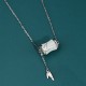 925 Silver Hetian White Jade Bamboo Leaf Necklace 925 Silver Hetian White Jade Bamboo Leaf Necklace