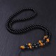 Bagua Yin Yang Black Obsidian Beaded Necklace Bagua Yin Yang Black Obsidian Beaded Necklace