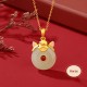 925 Sterling Silver Dragon Year Jade Protection Necklace Pendant 925 Sterling Silver Dragon Year Jade Protection Necklace Pendant