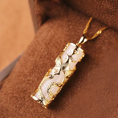 Jade Dragon Phoenix Copper Blessing Necklace Jade Dragon Phoenix Copper Blessing Necklace