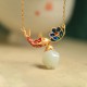 925 Sterling Silver White Jade Koi Fish Lotus Necklace 925 Sterling Silver White Jade Koi Fish Lotus Necklace