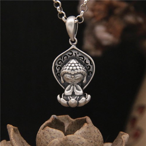 999 Sterling Silver Buddha Serenity Necklace