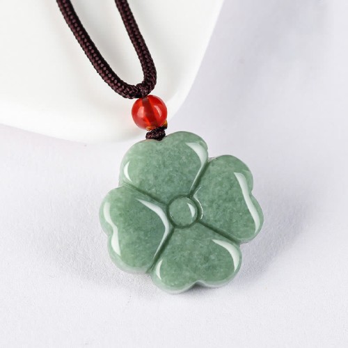 Lucky Four Leaf Clover Jade Prosperity Necklace Lucky Four Leaf Clover Jade Prosperity Necklace